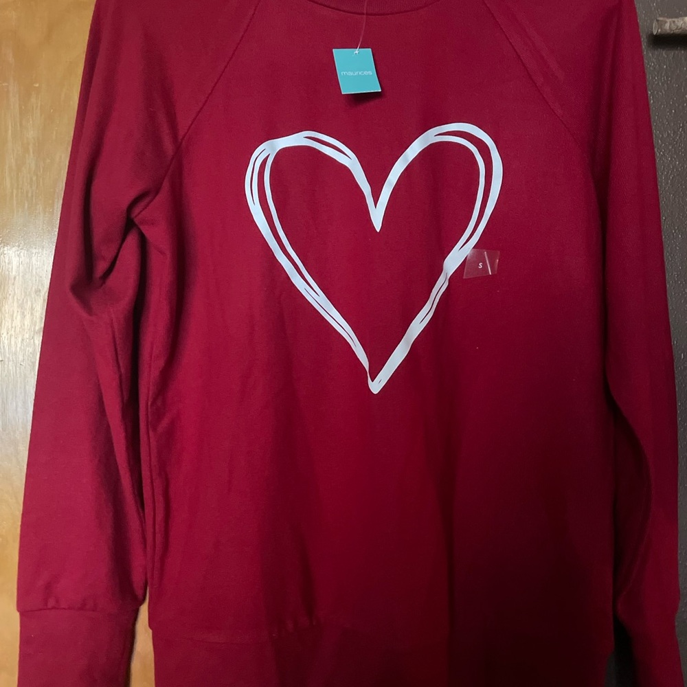 Maurice’s Red & White Heart Long Sleeve